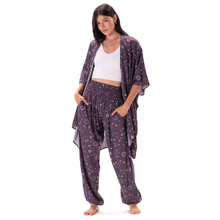Load image into Gallery viewer, Lunar Plum Starry Night Harem Pants with Pockets