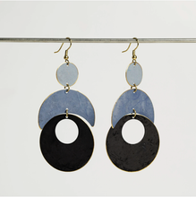 Load image into Gallery viewer, Grey Tone Hand Painted Minimalist Statement Earrings