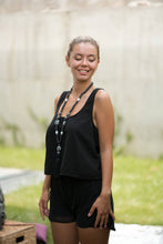 Load image into Gallery viewer, Black Crossed Back Tank Top