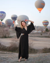 Load image into Gallery viewer, Black Maxi Cotton Dress