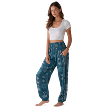 Load image into Gallery viewer, Cosmic Teal Harem Pants with Pockets