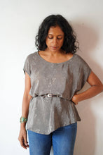 Load image into Gallery viewer, Upcycled Vintage Crepe Silk Free Size Drape Top
