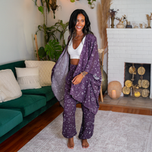 Load image into Gallery viewer, Lunar Plum Starry Night Harem Pants with Pockets