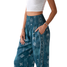 Load image into Gallery viewer, Cosmic Teal Harem Pants with Pockets