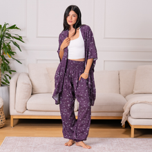 Load image into Gallery viewer, Lunar Plum Starry Night Harem Pants with Pockets