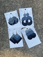 Load image into Gallery viewer, Grey Tone Hand Painted Minimalist Statement Earrings