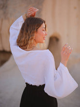Load image into Gallery viewer, Black Off Shoulder Crop Top Blouse
