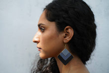 Load image into Gallery viewer, Grey Tone Hand Painted Minimalist Statement Earrings