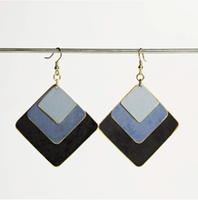 Load image into Gallery viewer, Grey Tone Hand Painted Minimalist Statement Earrings