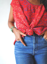 Load image into Gallery viewer, Upcycled Vintage Crepe Silk Free Size Drape Top
