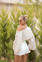 Load image into Gallery viewer, Black Off Shoulder Crop Top Blouse
