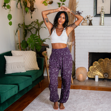 Load image into Gallery viewer, Lunar Plum Starry Night Harem Pants with Pockets
