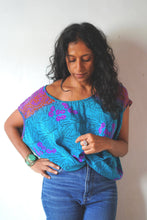 Load image into Gallery viewer, Upcycled Vintage Crepe Silk Free Size Drape Top
