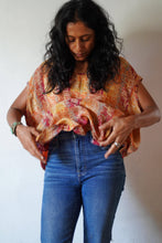 Load image into Gallery viewer, Upcycled Vintage Crepe Silk Free Size Drape Top
