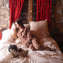 Load image into Gallery viewer, Naturally Dyed Women's Block Printed PJs- 3 Piece Set (Latte
