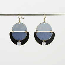 Load image into Gallery viewer, Grey Tone Hand Painted Minimalist Statement Earrings
