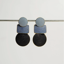 Load image into Gallery viewer, Grey Tone Hand Painted Minimalist Statement Earrings
