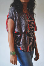 Load image into Gallery viewer, Upcycled Vintage Crepe Silk Free Size Drape Top
