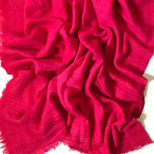 Load image into Gallery viewer, Loom woven pure wool scarf: Tropical Blooms 2
