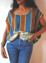 Load image into Gallery viewer, Upcycled Vintage Crepe Silk Free Size Drape Top
