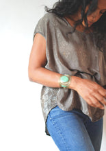 Load image into Gallery viewer, Upcycled Vintage Crepe Silk Free Size Drape Top
