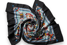 Load image into Gallery viewer, Bohemian Inspired Cotton Scarves with handmade Tassel Detail
