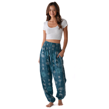 Load image into Gallery viewer, Cosmic Teal Harem Pants with Pockets
