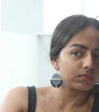 Load image into Gallery viewer, Grey Tone Hand Painted Minimalist Statement Earrings
