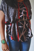 Load image into Gallery viewer, Upcycled Vintage Crepe Silk Free Size Drape Top
