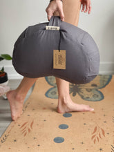 Load image into Gallery viewer, Crescent Natural Meditation Cushion in Shadow Grey by Scoria
