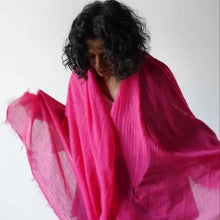 Load image into Gallery viewer, Loom woven pure wool scarf: Tropical Blooms 2
