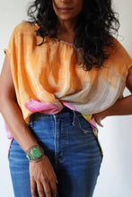 Load image into Gallery viewer, Upcycled Vintage Crepe Silk Free Size Drape Top

