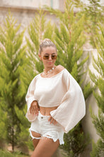 Load image into Gallery viewer, Black Off Shoulder Crop Top Blouse
