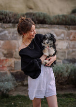 Load image into Gallery viewer, Black Off Shoulder Crop Top Blouse
