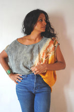 Load image into Gallery viewer, Upcycled Vintage Crepe Silk Free Size Drape Top
