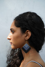 Load image into Gallery viewer, Grey Tone Hand Painted Minimalist Statement Earrings
